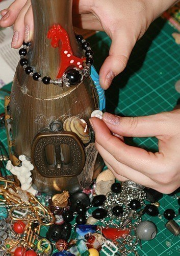 Декорирование бутылки своими руками - 5