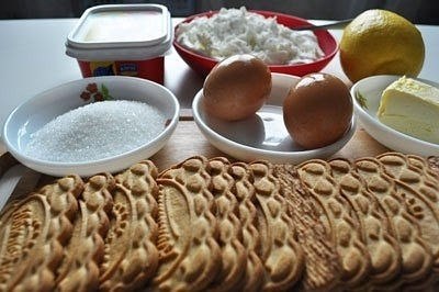 Домашний чизкейк.Ингредиенты:печенье - 400 гсахар (4+1) - 5 ст.л..масло сливочное - 100 гяйца ...