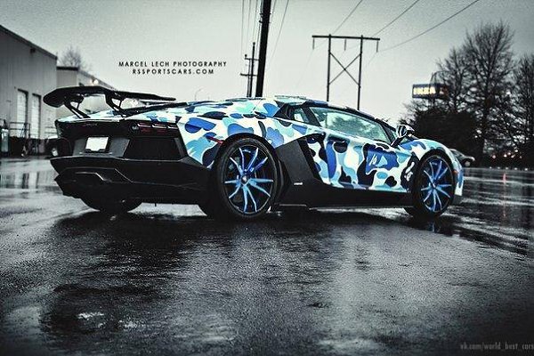 Bape Lamborghini Aventador. Bape Camo Liberty Walk kit Forgiato wheels Innotech exhaust - 5