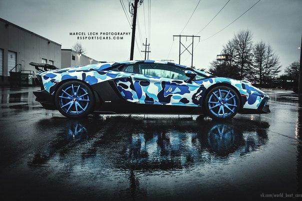 Bape Lamborghini Aventador. Bape Camo Liberty Walk kit Forgiato wheels Innotech exhaust - 4