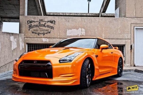 Orange Nissan GT-R