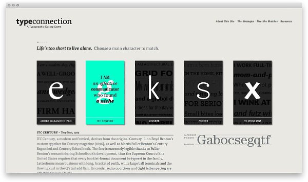 Type Connection — дизайнерская онлайн-забава, которая учит подбирать шрифтовые ...