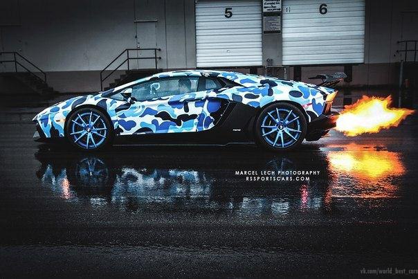 Bape Lamborghini Aventador. Bape Camo Liberty Walk kit Forgiato wheels Innotech exhaust