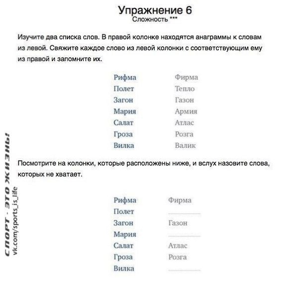 10 способов тренировки памяти! Лепи себе на стену! Тренируй не только мышцы. - 6