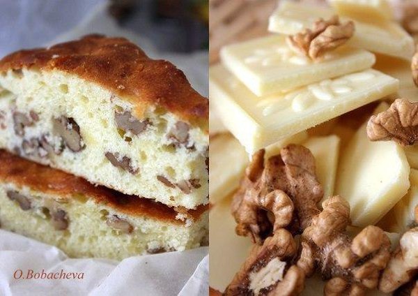 Торт с белым шоколадом и грецкими орехами. Ингредиенты: 200 г белого шоколада (пористый НЕ ПОДОЙДЕТ) ...