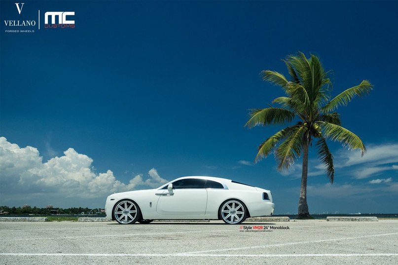 White Rolls-Royce Wraith Looks Stunning on Vellano 24s 2015 - 2