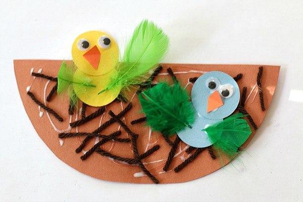 Весенняя поделка птички в гнезде | Bird crafts, Preschool crafts, Plate crafts