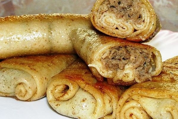 Блинчики с мясом.Потрясающе вкусный рецепт блинчиков с мясом. Они получаются очень нежные за счет ...