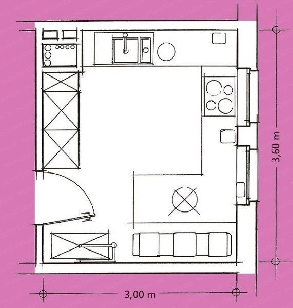 План кухни 8 кв м