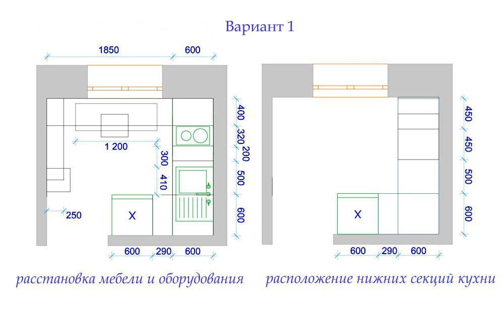 План маленькой кухни