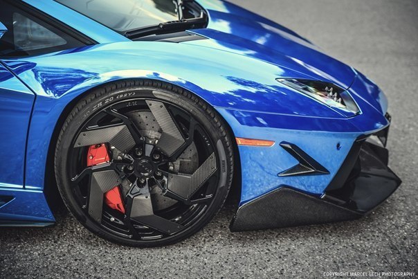 Chrome Blue Lamborghini Aventador PUR Wheels - 5