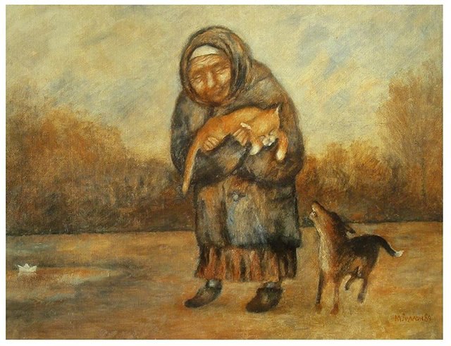 Старый домик в селе. За окном тишина. Вечереет. Луна из-за тучи видна. Отложив все дела и, присев за ...