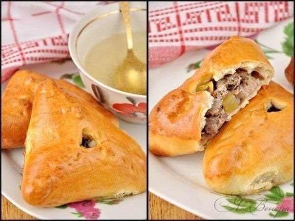 Как приготовить эчпочмак (треугольные пироги с картошкой и мясом).Ингредиенты:Тесто:Мука – 850 ...