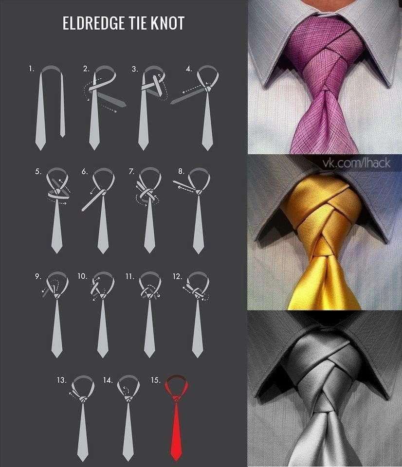 Схема завязывания галстука Элдридж