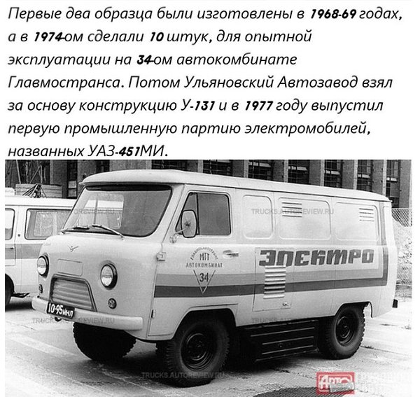 Первый серийный электромобиль был произведен в СССР - 2