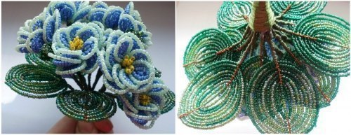 ФИАЛКИ ИЗ БИСЕРА НА ПРОВОЛОКЕ.Из всех комнатных цветов, пожалуй, фиалки – самые популярные. Они ... - 8