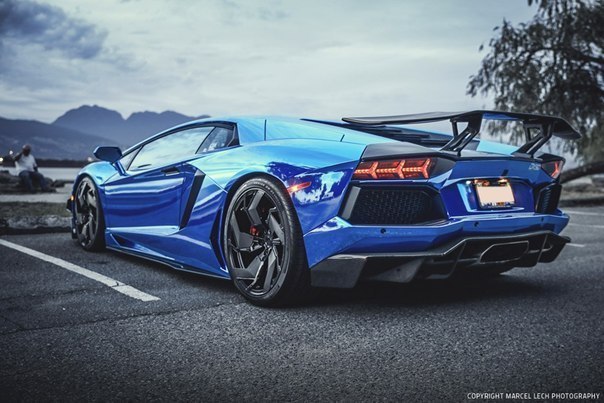 Chrome Blue Lamborghini Aventador PUR Wheels - 6