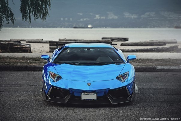 Chrome Blue Lamborghini Aventador PUR Wheels - 3