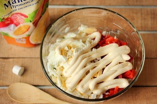 САЛАТ «ШЕДЕВР» С КУРИЦЕЙ И СЛАДКИМ ПЕРЦЕМ.Курица - 200 грамм;Перец красный сладкий (мясистый)- 250 ... - 5