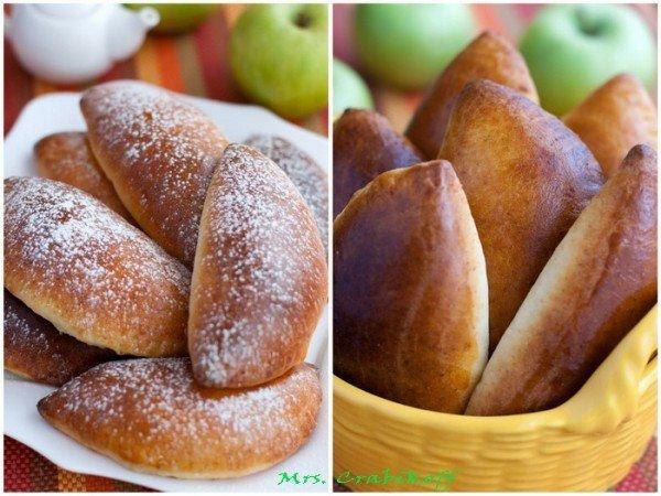 Пирожки с яблоками.Для теста:Мука - 300 гТворог - 125 гСахар - 100 гМолок - 100 млРастительное масло ...