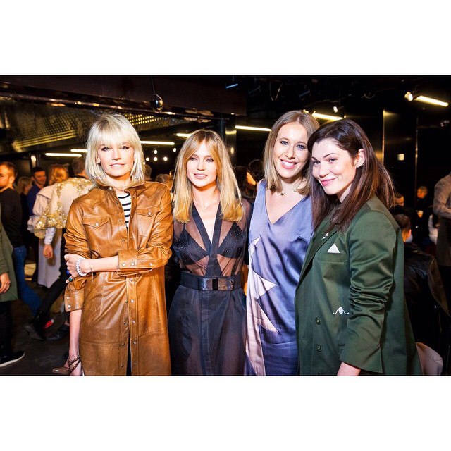  .@xenia_sobchak @yanaraskovalova @evgenialinovich at @alarusse show #alarusse #fall2015