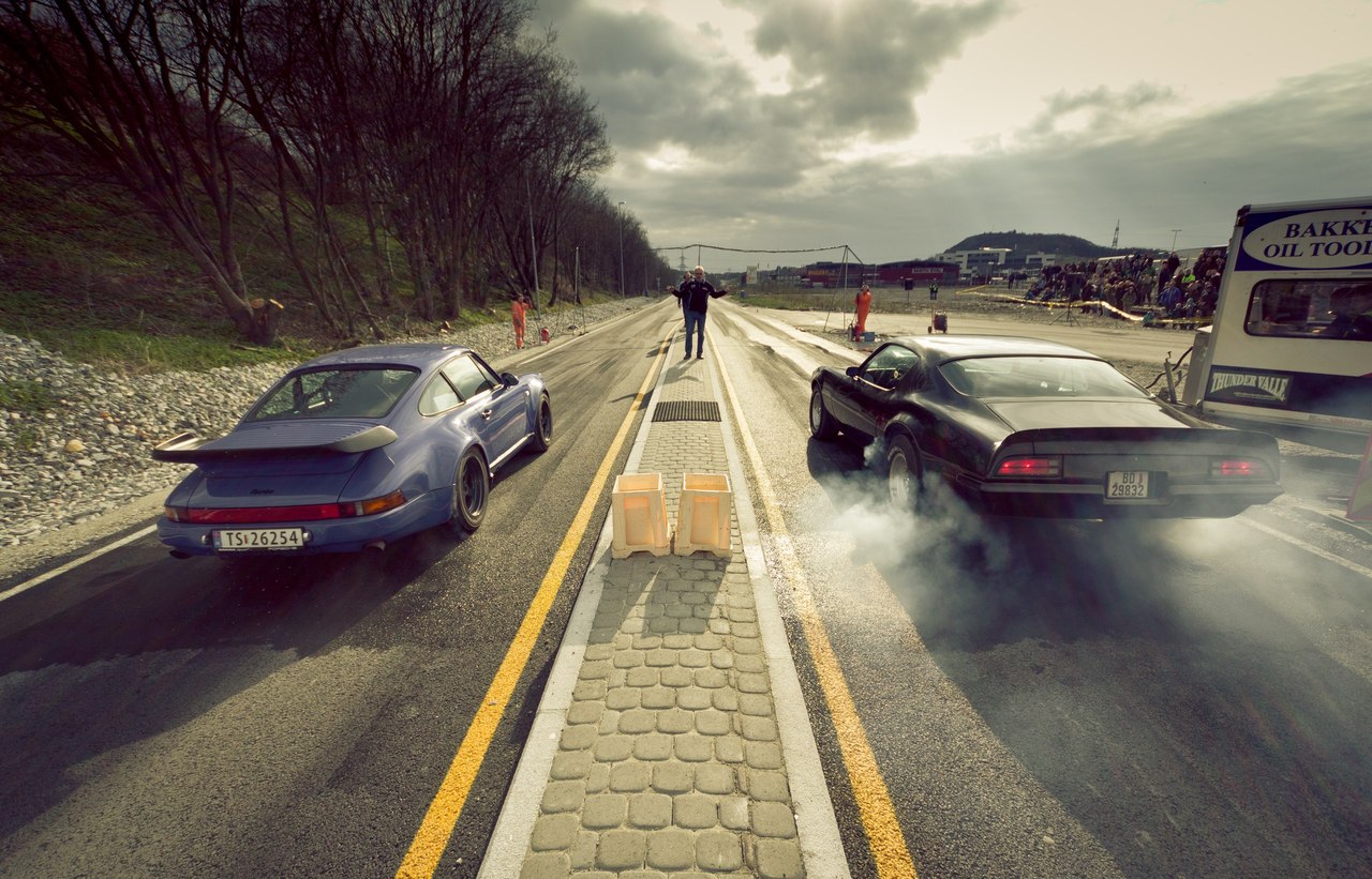 Porsche 911 Turbo (930) 1976 and Pontiac Firebird 1971