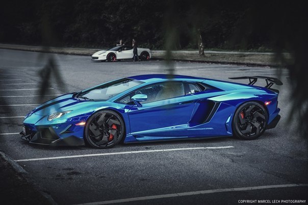 Chrome Blue Lamborghini Aventador PUR Wheels - 8