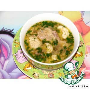 Вкусный супчик (для деток старше 5лет).Курица — 1 штКартофель (молодой)Цветная капустаМорковьЛук ...