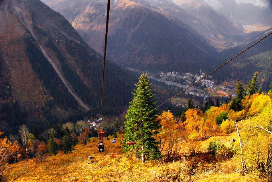 Домбай фото осенью город