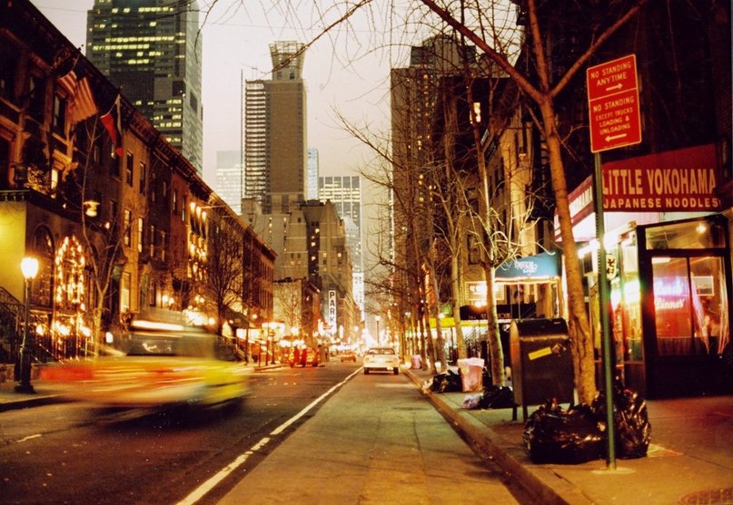 New York City at night, NY 1990s