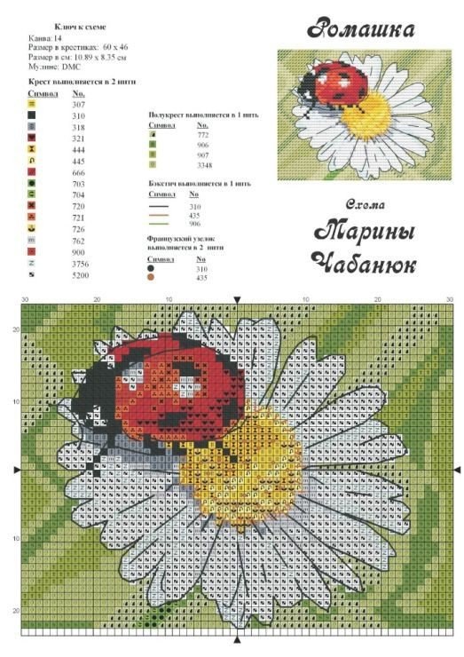 Вышивка гладью божья коровка схема