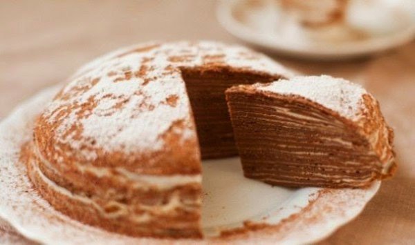 Шоколадный блинный торт.Ингредиенты:4 ст.л. муки (можно цельнозерновую)4 ст.л. крахмала1 яйцо / 300 ...