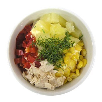 Мини - салатики. ЭДЕЛЬВЕЙСПриятное сочетание вкусов.Cыр, курица, яйцо, помидор, майонез (сметана). ... - 3