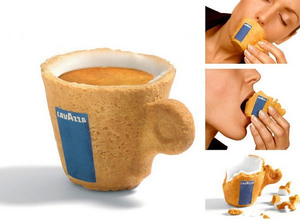 Выпил кофе, съел чашку. В некоторых кофейнях Lavazza эспрессо подают в чашках Cookie Cup. Бисквитная ...