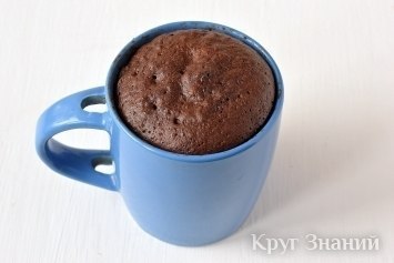 Как приготовить шоколадный кекс за 5 минут в микроволновке.Для приготовления кекса в кружке нам ... - 6