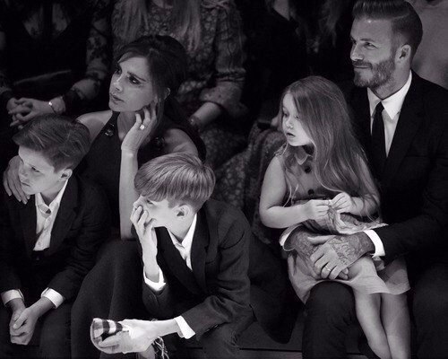 Beckham family at Burberry 2016 show