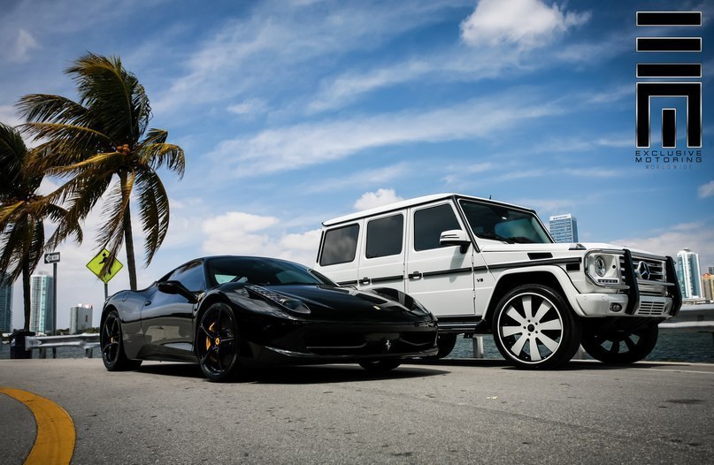 Mercedes-Benz G550  Ferrari 458 Italia. - 2