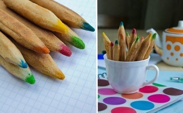 Цветные карандаши к завтраку ;).Ингредиенты:- 100 гр сливочного масла- 250 гр муки- 1 ст. ложку ...
