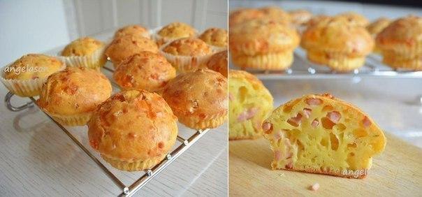 ЗАКУСОЧНЫЕ КЕКСИКИ С ВЕТЧИНОЙ И СЫРОМ.Быстро, просто, вкусно!Ингредиенты (на 12-14 кексиков):100 г ...