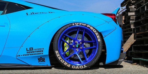 Liberty Walk Blue Ferrari 458 Italia Widebody - 5