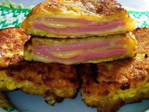 Цыганский шницель.Быстро, вкусно и питательно.Ингредиенты:- сыр твердый - 200 г- ветчина - 100 г- ...