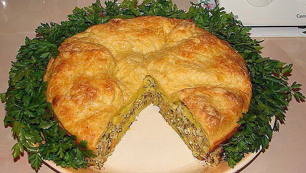 Быстрый заливной пирог - три начинки на выбор! Для теста: 3 куриных яйца; 1 стакан муки; 1/3 стакана ...