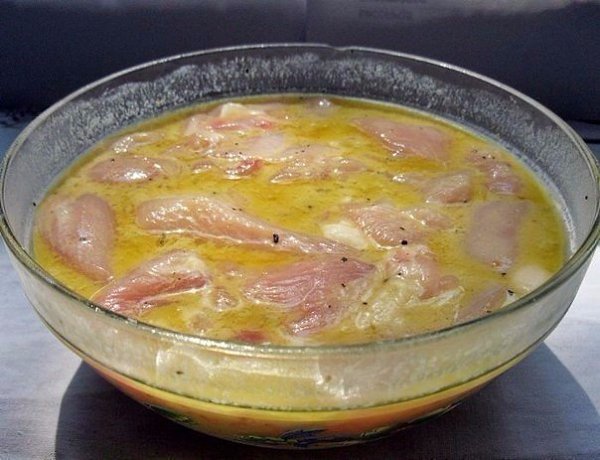 Экспресс-мясо.Ингредиенты:Мясо — 500 гЯйцо куриное — 2 шт.Горчица — 1 ст. л.Крахмал картофельный — ... - 2