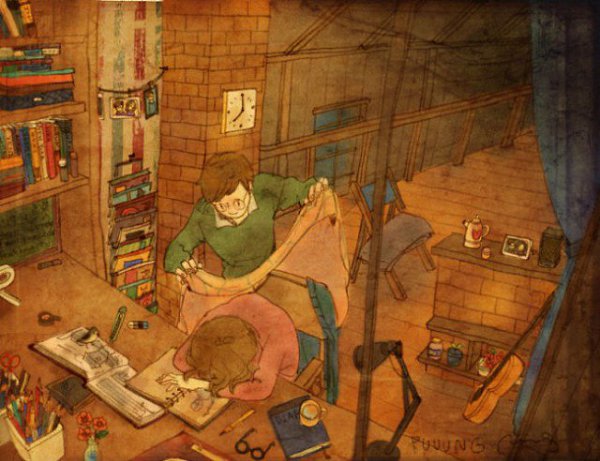 Художник «Puuung» рисует очень милые и теплые иллюстрации, в которых воплощает простые, но очень ... - 9