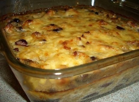 Жульен с курицей и грибами.Вам потребуется:1 луковица среднего размера100-150 г куриного филе ...