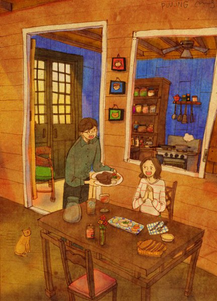 Художник «Puuung» рисует очень милые и теплые иллюстрации, в которых воплощает простые, но очень ... - 17