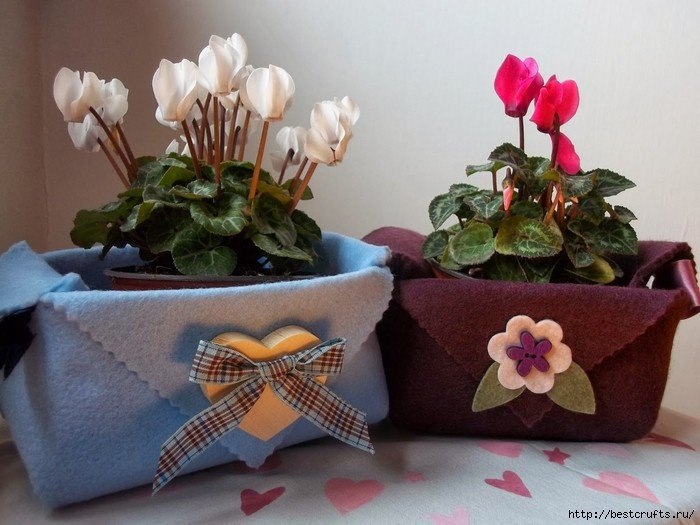 КОРЗИНКА ИЗ ВОЙЛОКА. МАСТЕР-КЛАСС.Для создания такой корзинки вам понадобится войлок или сукно. Для ... - 2