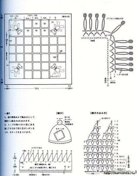 Детский плед с мишками, вязанный крючком - 5
