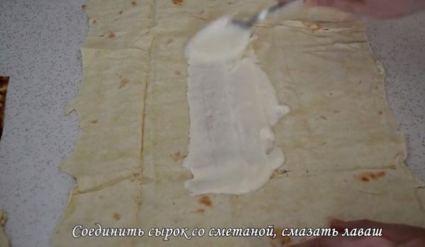 ЖАРЕНЫЙ ЛАВАШ С КОЛБАСОЙ И СЫРОМ.Ингредиенты Лаваш — 2 шт Сырок плавленый («Янтарный» ) — 100 г ... - 5