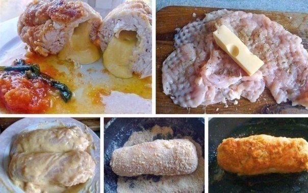 Нескучная грудка (куриная грудка с сыром в сухарях).Ингредиенты:Куриная грудка — 1 шт.СырТравки ...